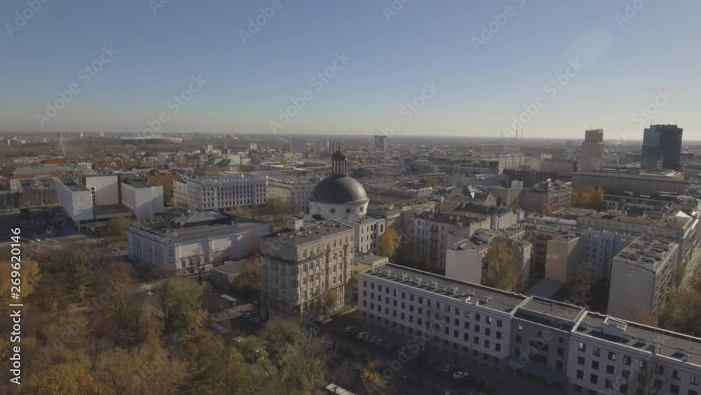 Aerial view of the royal palace in the old town at night Warsaw. Aerial view of the royal palace in the old town at night Warsaw.