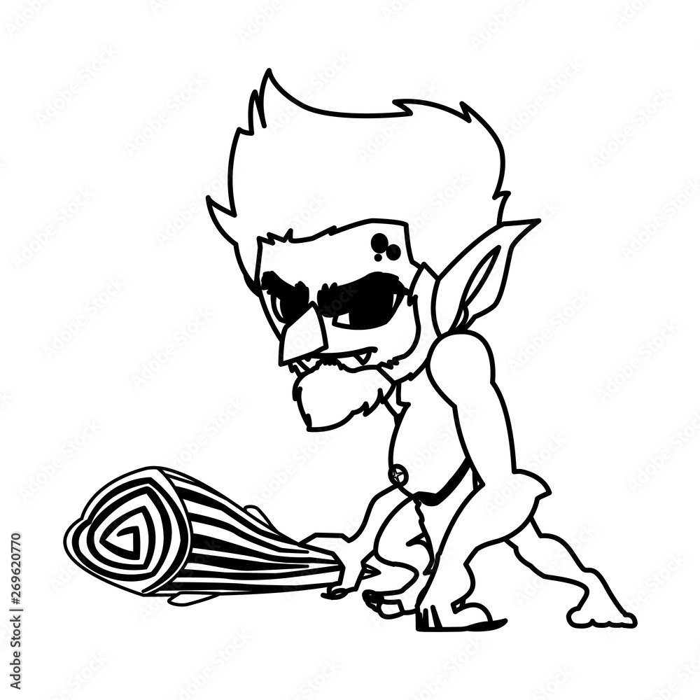 Fototapeta premium caveman gnome magic character