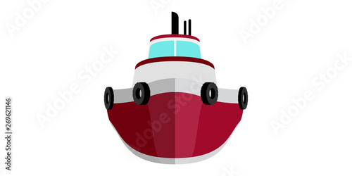 Isolated front view of a fishing boat icon - Vector