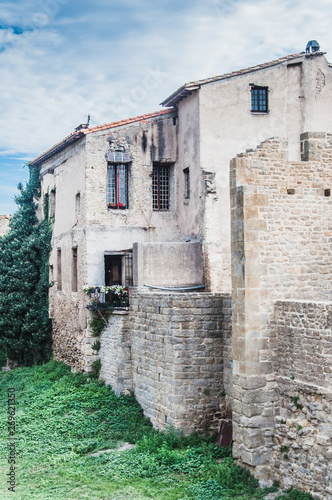 Ramparts of the Medieval City of Carcassonne in France