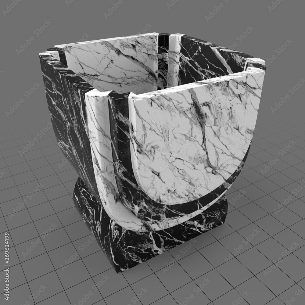 Modern marble planter Stock 3D asset Adobe Stock