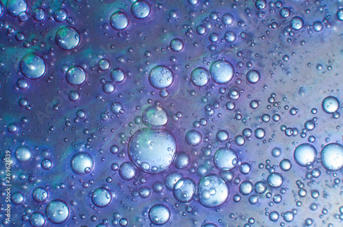 Abstract blue background slime with air bubbles inside