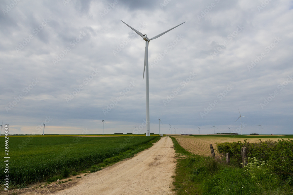 Wind turbines in Northern France
