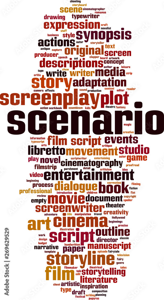 Obraz premium Scenario word cloud
