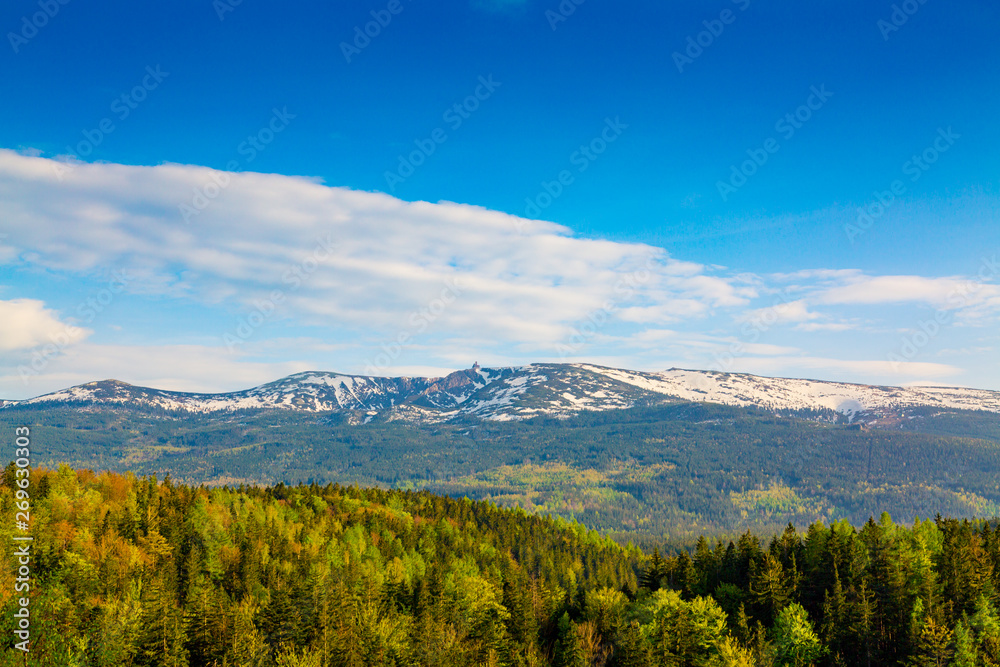 Scenic spring landscape of Giant Mountains - Karkonosze Mounatains, Poland