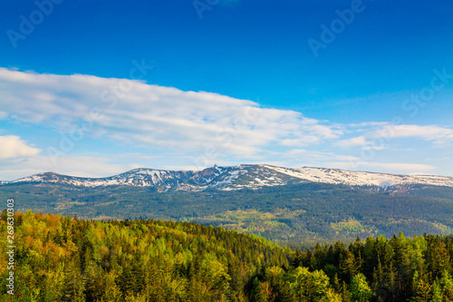 Scenic spring landscape of Giant Mountains - Karkonosze Mounatains  Poland