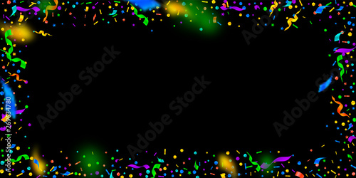 Streamers and confetti. Festive tinsel and foil ri