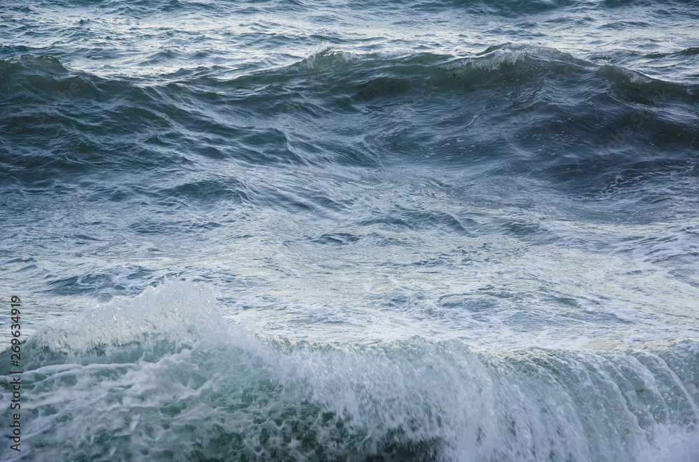 Seascape background of storm, white marine foam Seascape background of storm, white marine foam