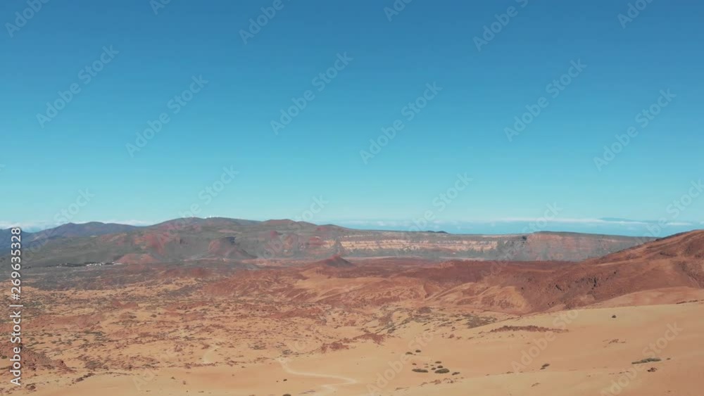 Aerial view of the desert in the national park of Teide, volcanic zone of Tenerife, Canary Islands Aerial view of the desert in the national park of Teide, volcanic zone of Tenerife, Canary Islands