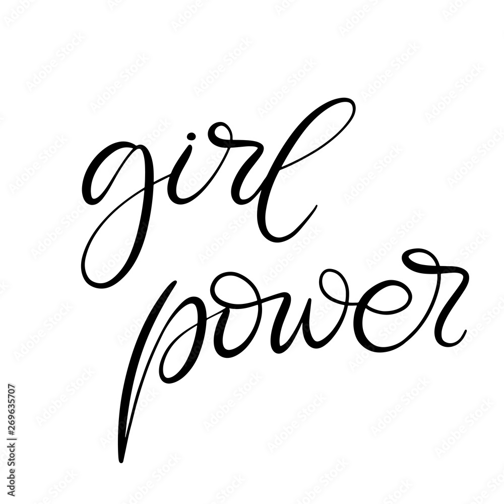 Black and white lettering vector illustration.