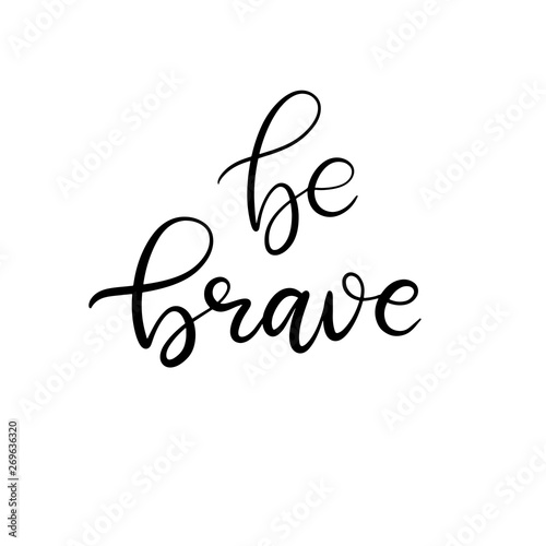 Black and white lettering vector illustration.