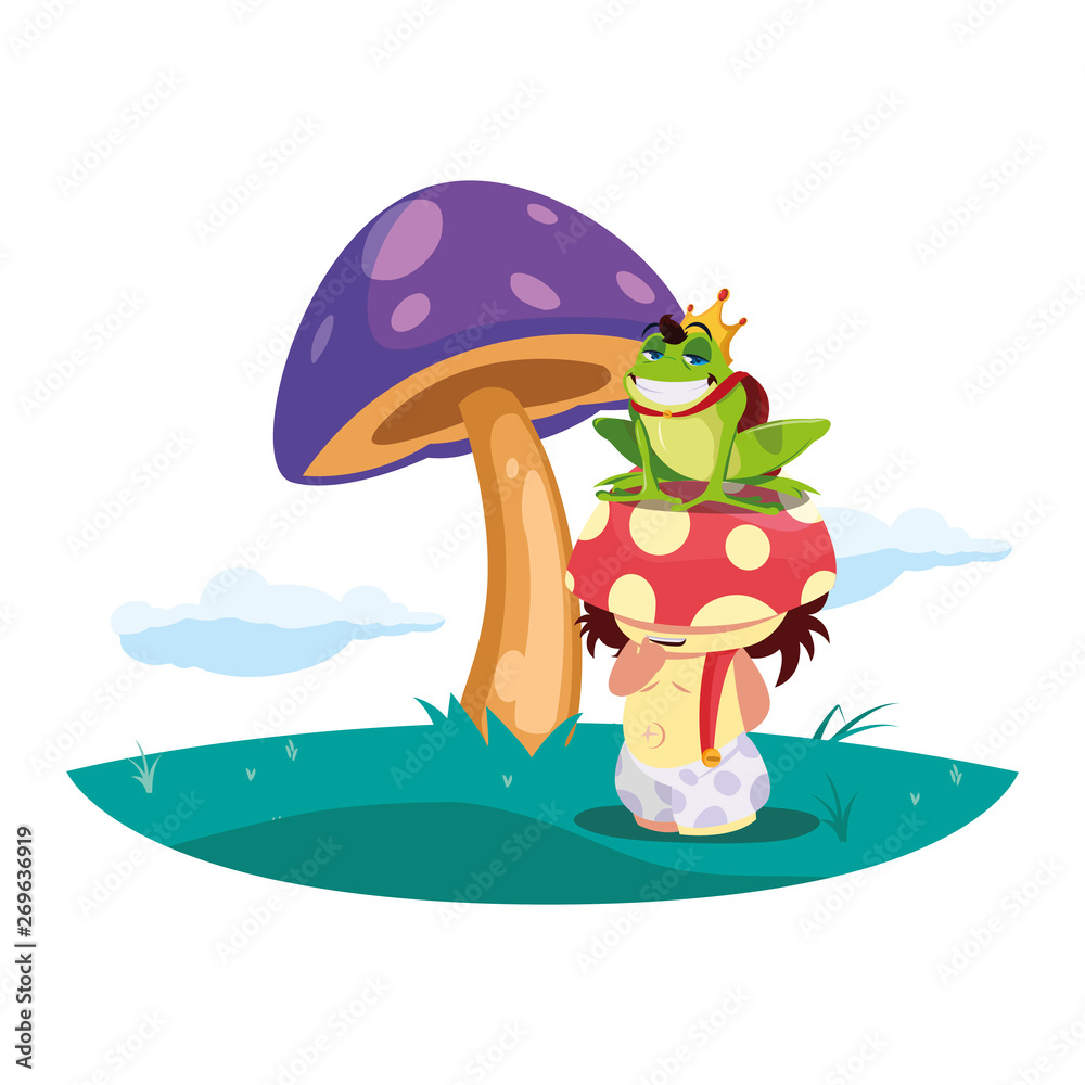 toad prince and fungu elf in garden toad prince and fungu elf in garden