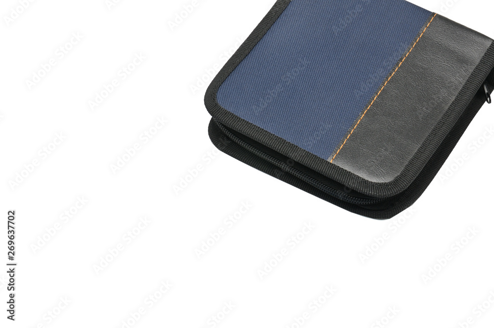 Case for CDs and DVDs on a white background Case for CDs and DVDs on a white background