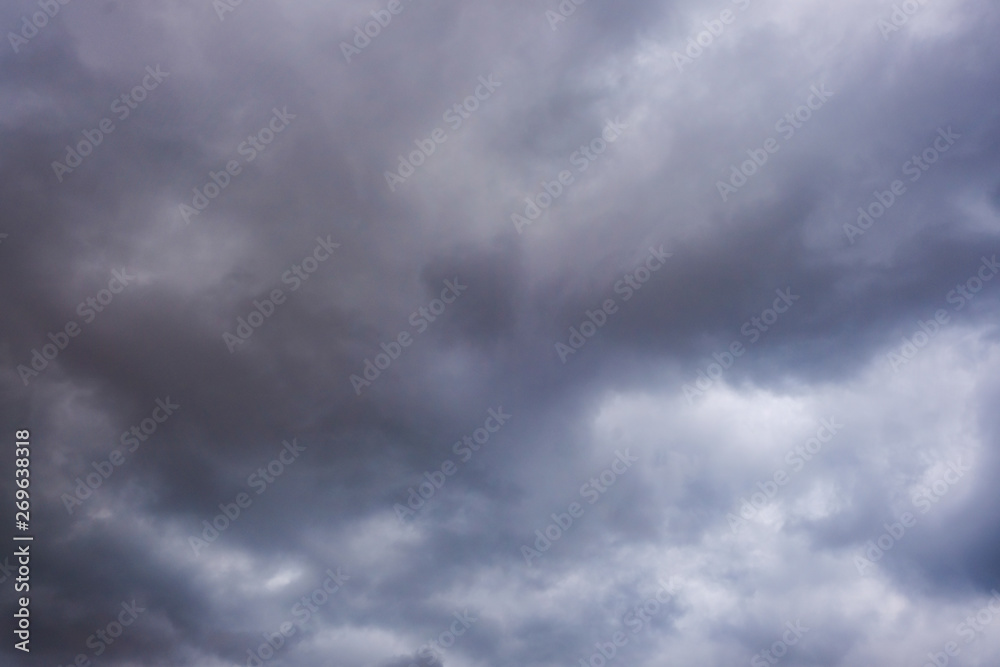 Nature background of rain cloud storm dark sky