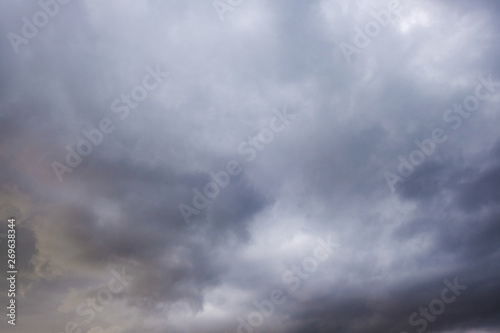 Nature background of rain cloud storm dark sky