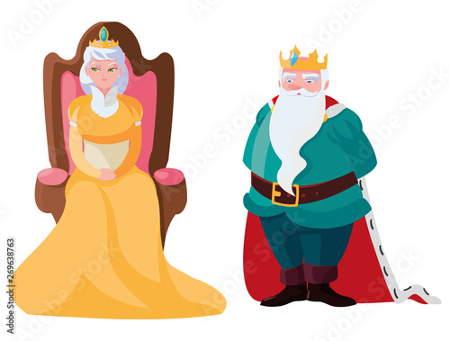 king and queen on throne characters