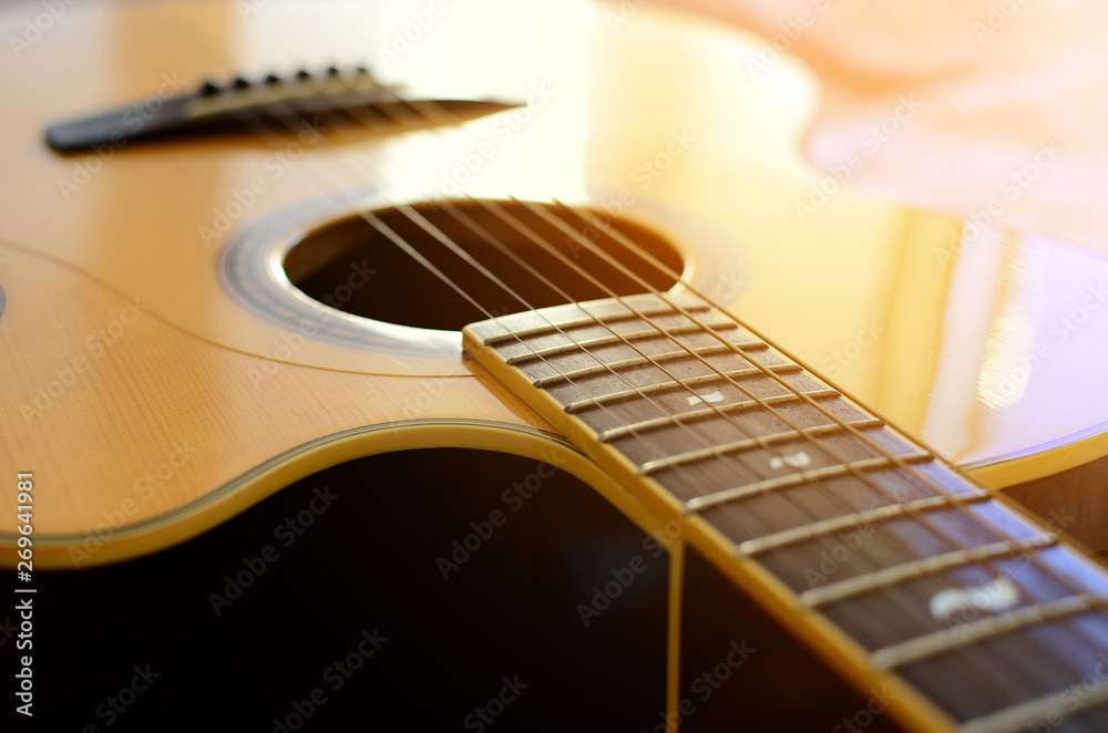 Fototapeta premium Acoustic guitar detail
