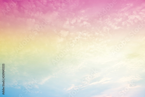 A soft fog cloud background with pastel colored orange to blue gradient