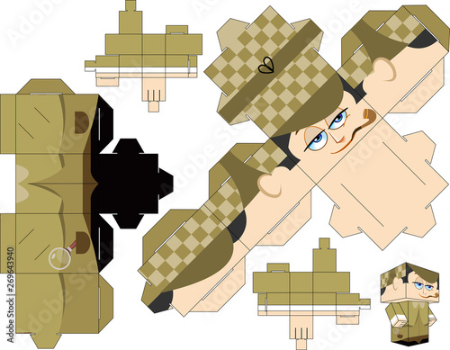 Cut and Glue Sherlock Holmes Papercraft model