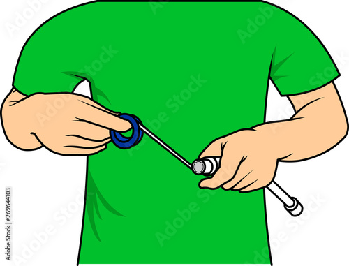 man applying Thread seal tape on a water pipe