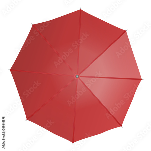 Red umbrella isolated on white.
