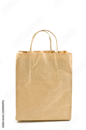 Brown paper bag isolated