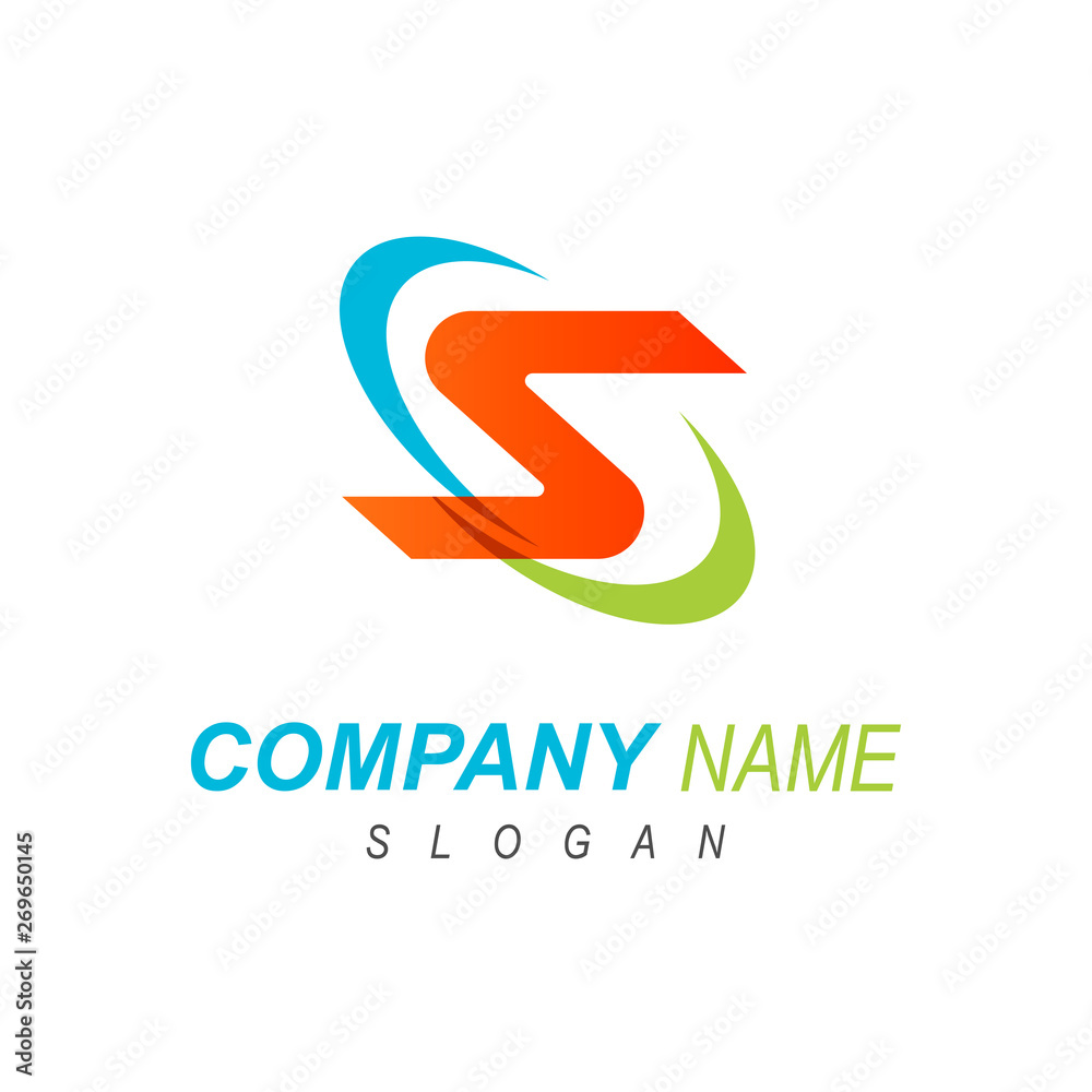 letter s logo + technology logo with a modern look