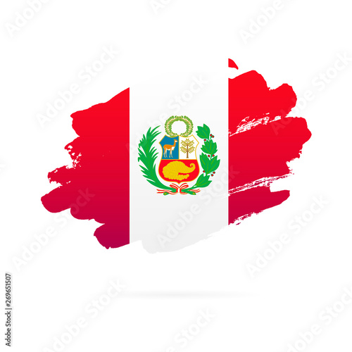 Flag of Peru. Vector illustration on white background.