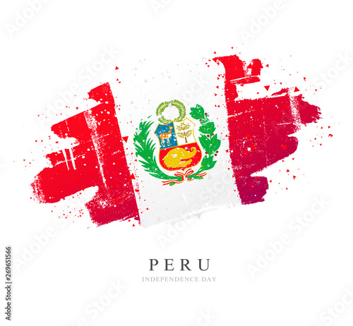 Flag of Peru. Vector illustration on white background.