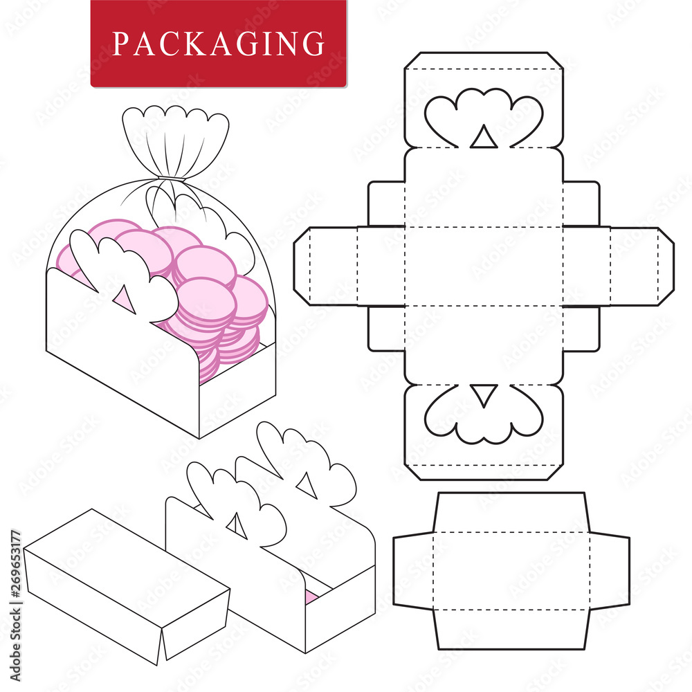 Package for bakery. Vector Illustration of Box.Package Template