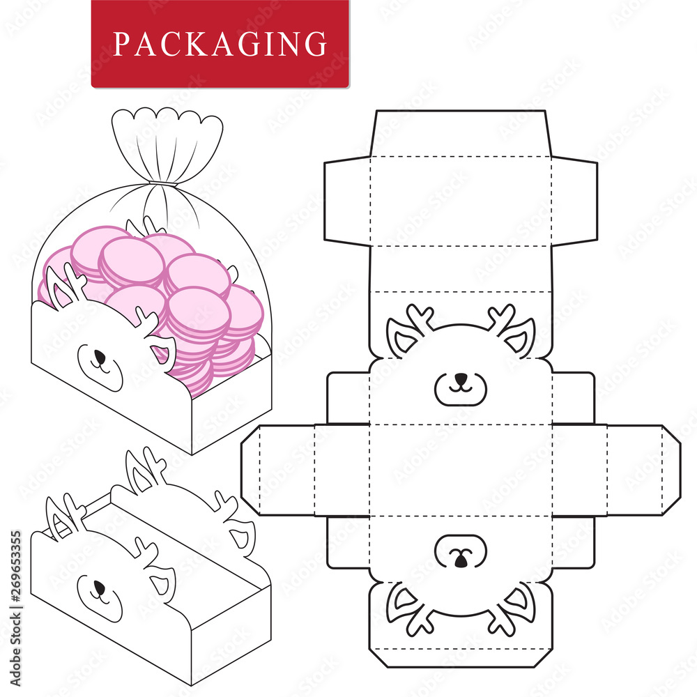 Package for bakery. Vector Illustration of Box.Package Template