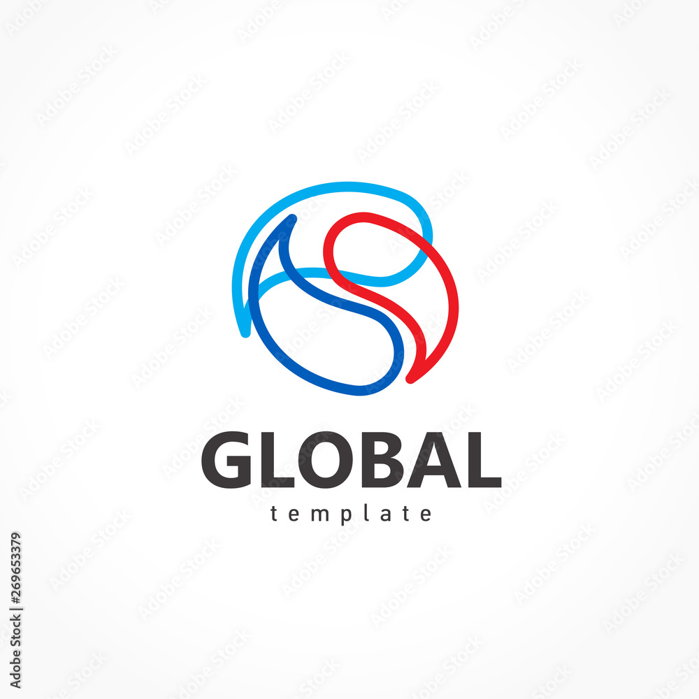 Global logo curves lines