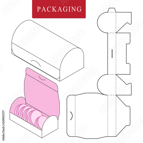 Vector Illustration of Box.Package Template. Isolated White Retail Mock up.