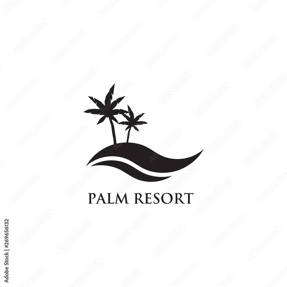 Fototapeta premium Palm tree logo design vector template