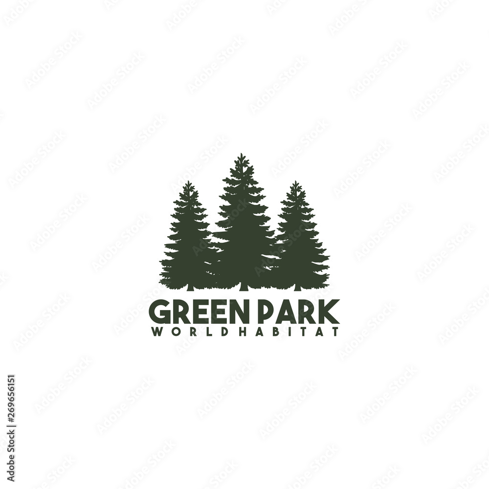 Pine tree logo design vector template