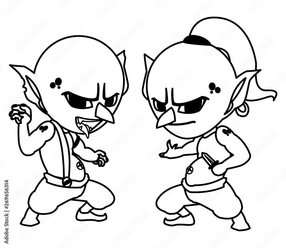 Fototapeta premium ugly trolls magic characters