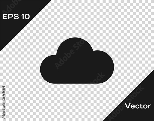 Grey Music streaming service icon isolated on transparent background. Sound cloud computing, online media streaming, online song, audio wave. Vector Illustration