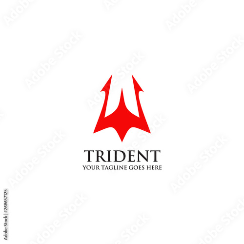 Trident logo design vector template