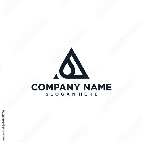 logo A shape triangle with drop water