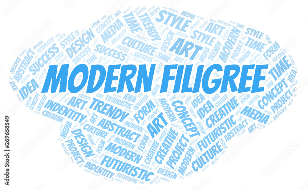 Modern Filigree word cloud. Wordcloud made with text only. Modern Filigree word cloud. Wordcloud made with text only.