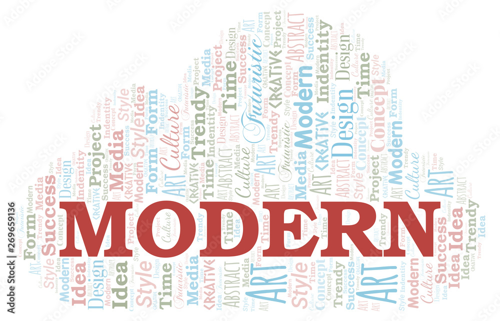 Obraz premium Modern word cloud. Wordcloud made with text only.