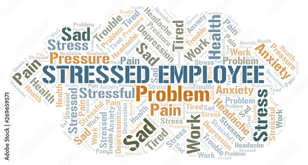 Stressed Employee word cloud.