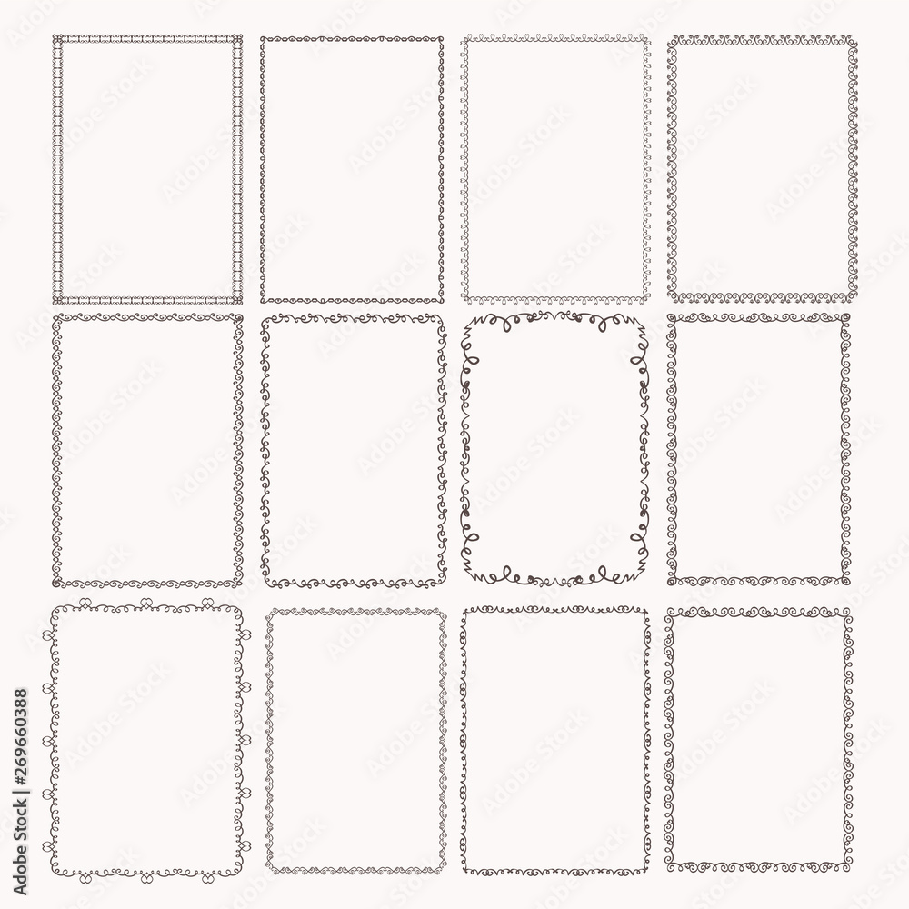 Decorative frames and borders rectangle proportions set