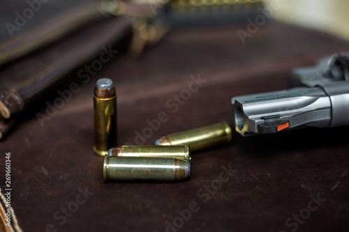 .44 magnum revolver handgun with bullet