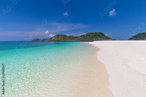 Tropical beach paradise and the blue sky at Khai Island in Satun Province   Thailand