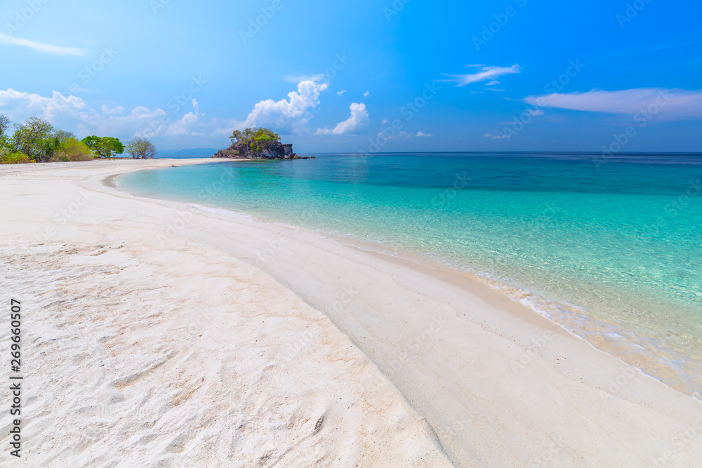 Paradise beach and the blue sky at Khai Island in Satun Province , Thailand