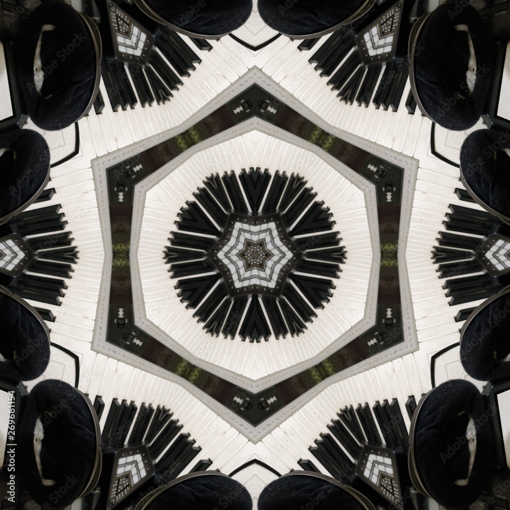 Obraz premium abstract pattern mandala digital print background black and white