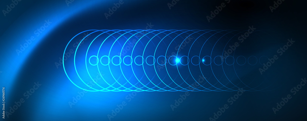 Neon glowing techno lines, hi-tech futuristic abstract background template, vector Neon glowing techno lines, hi-tech futuristic abstract background template, vector