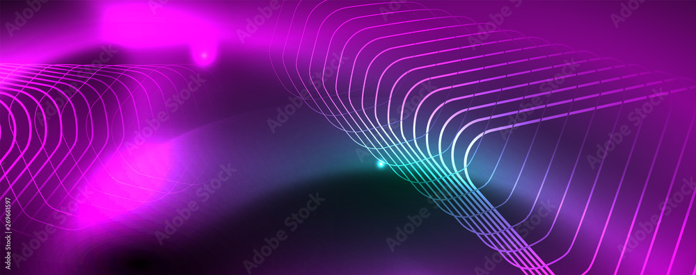 Shiny glowing design background, neon style lines, technology concept, vector Shiny glowing design background, neon style lines, technology concept, vector
