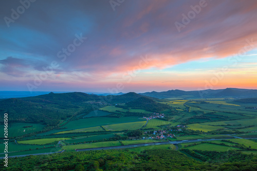 Sunset in Central Bohemian Highlands  Czech Republic.